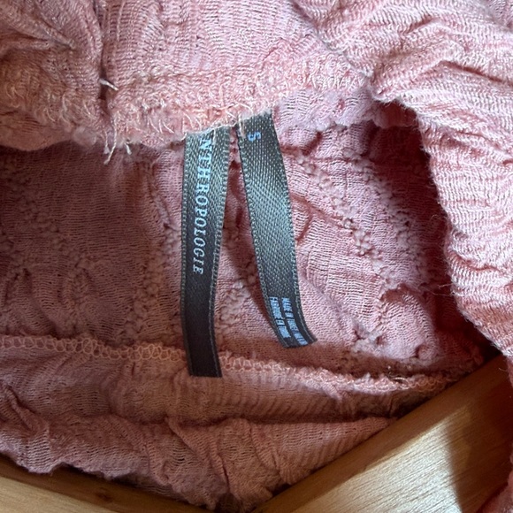 ANTHROPOLOGIE Textured Funnel-Neck Top - Pink Textured Long Sleeve Top - Picture 5 of 5
